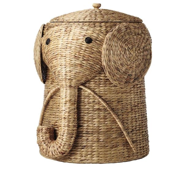 Home Decorators Collection Elephant Natural Woven Basket with Lid (18