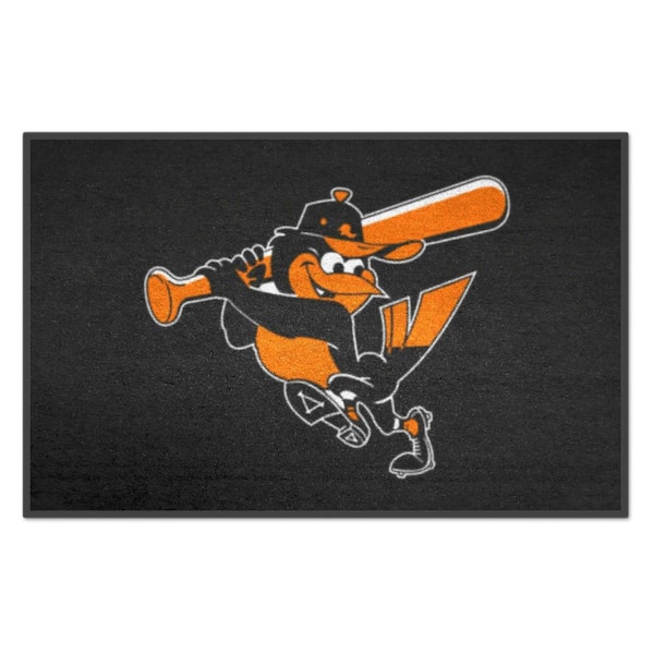 Baltimore Orioles Black 1 ft. 7 in. x 2 ft. 6 in. Starter Area Rug