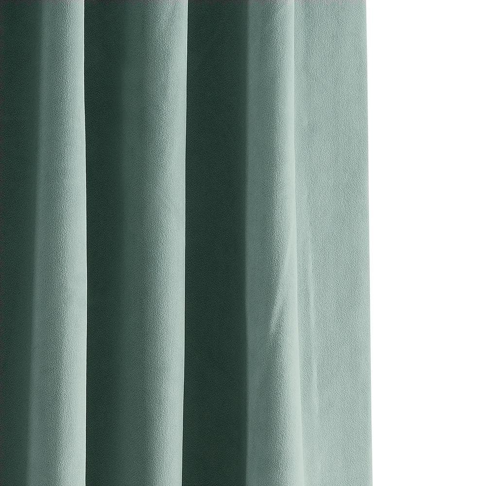 Aqua Mist Velvet Blackout 84-Inch Window Curtain Panel