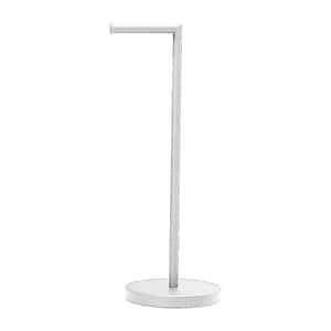 Freestanding Toilet Paper Holder with Marble Base in Brushed Nickel