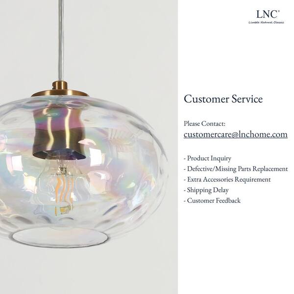 LNC Chrysaorican 1-Light Plating Brass Globe Pendant Light with 