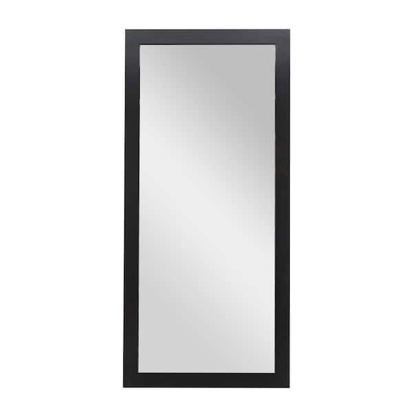Litton Lane 70 in. x 32 in. Rectangle Framed Black Wall Mirror