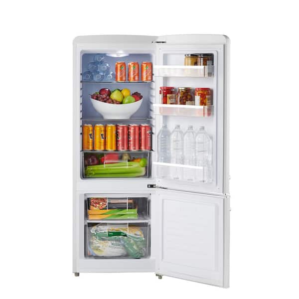 iio 7 Cu. Ft. Retro Refrigerator with Bottom Freezer in Frost White