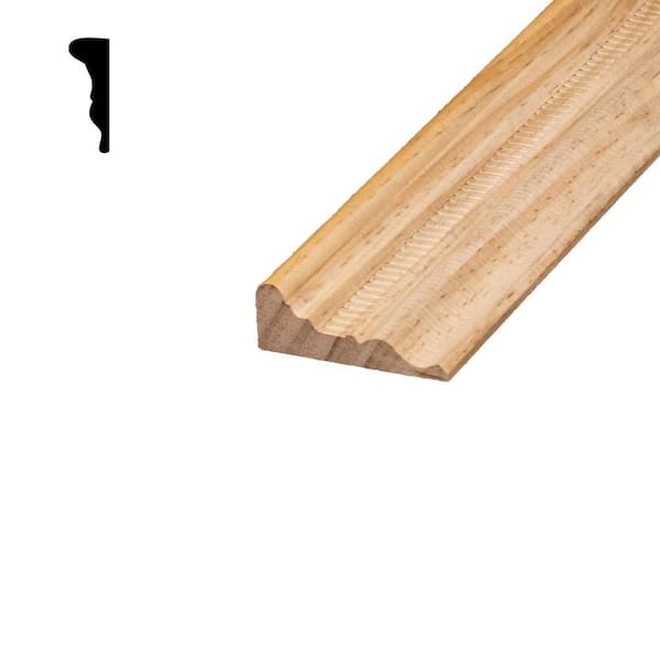 DecraMold DM 300 1-1/16 in. x 2-15/16 in. x 96 in. Pine Wood Chair Rail Embossed Ladder Moulding
