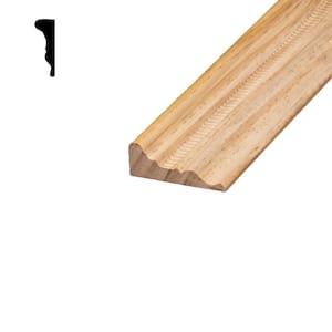 DM 300 1-1/16 in. x 2-15/16 in. x 96 in. Pine Wood Chair Rail Embossed Ladder Moulding