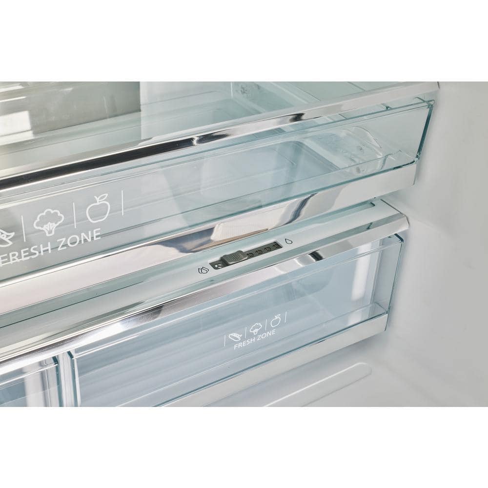 Marshmallow White Retro French Door Refrigerator with Ice Maker