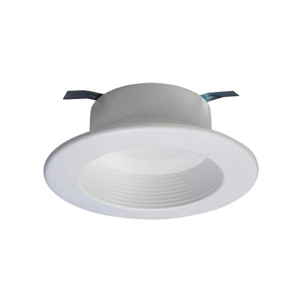 HALO RL 4 in. 3500K Integrated LED Retrofit White Recessed Ceiling Light Fixture Baffle Trim with 90 CRI, Bright White