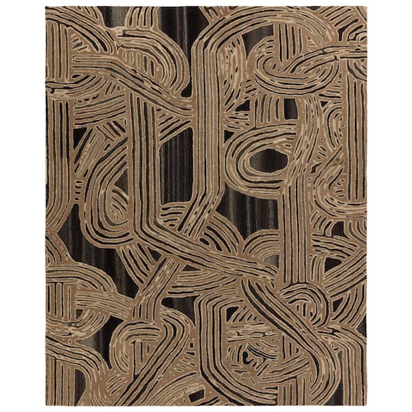 Jaipur Living Kathmandu Brown 10 ft. x 14 ft. Abstract Area Rug