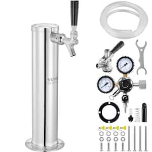 Kegerator Tower Kit, Single Tap Beer Conversion Kit, Stainless Steel Keg Beer Tower Dispenser with D-System Keg Coupler