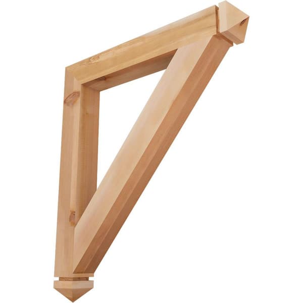 Ekena Millwork 3.5 in. x 36 in. x 32 in. Western Red Cedar Traditional Arts and Crafts Smooth Bracket