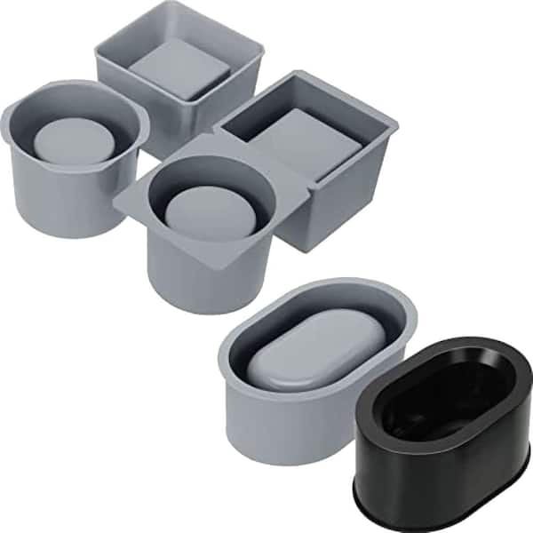 3 Pack Silicone Concrete Planter Molds for DIY Succulent Plant Pots, Includes Square Round and Oval Shapes