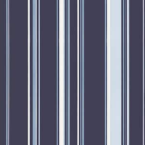 Smart Stripes 3 Blue Casual Stripe Matte Finish Non-Pasted Vinyl on Non-Woven Wallpaper Roll