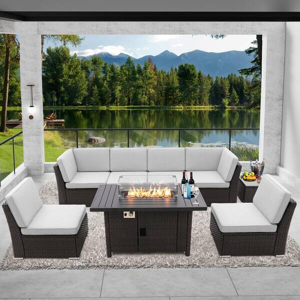 Sectional with fire online pit table