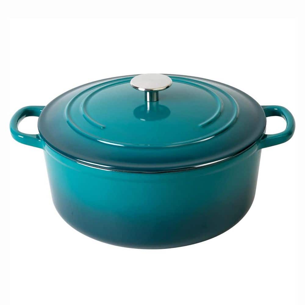 LAIFUCAM 3.5 qt. Purple Enameled Cast Iron Dutch Oven Pot Oven