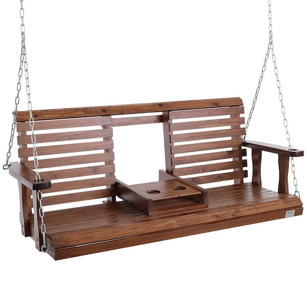 VEVOR Wooden Porch Swing 5 ft. Patio bench swing for Courtyard and Garden Upgraded 880 lbs. Strong Load Capacity Swing Chair