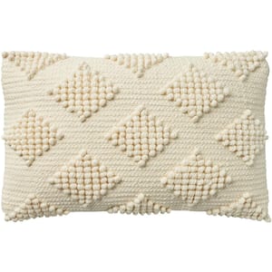 Lifestyles Ivory Geometric 20 in. x 12 in. Rectangle Throw Pillow