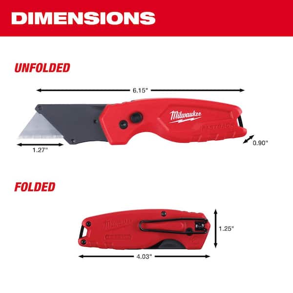 Milwaukee FASTBACK Compact Folding Utility Knife with General Purpose Blade (3-Pack)