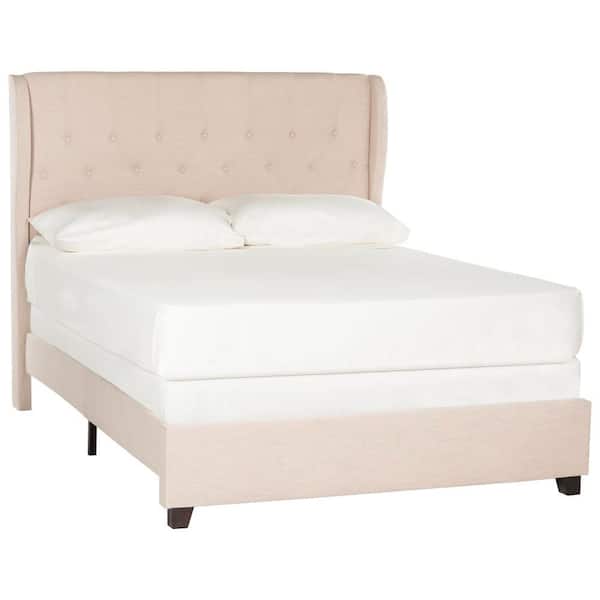 SAFAVIEH Blanchett Light Beige Queen Upholstered Bed