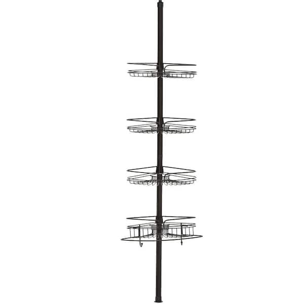 Zenna Home 4-Tier Metal Pole Shower Caddy in Bronze