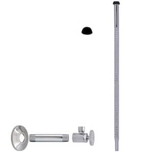 1/2 in. IPS x 3/8 in. O.D. x 15 in. Corrugated Supply Kit with Round Handle, Polished Chrome