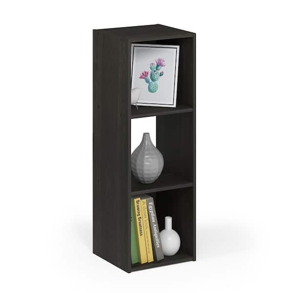 Pelli 35.94 in. Espresso Wood 4-shelf Cube Bookcase with Open Back