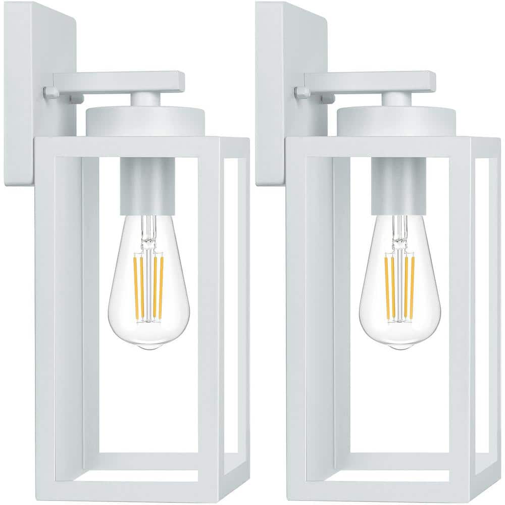 Waterproof Outdoor Wall Light Fixtures with E26 Sockets and Glass Shades for Patio Front Door White (2-Pack) price history on PriceWatchPro