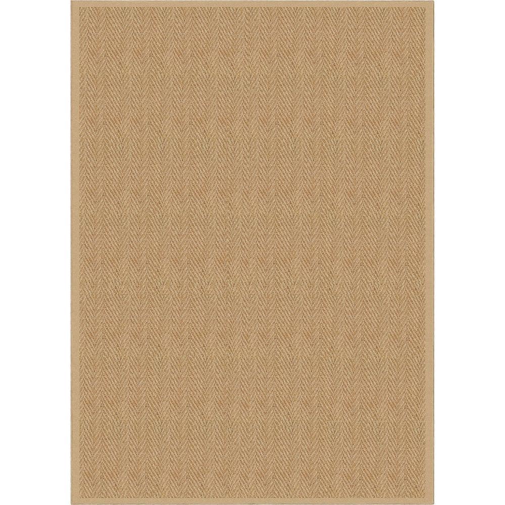 Well Woven Beige 5 ft. x 7 ft. FlatWeave WellJute Printed Boerboel