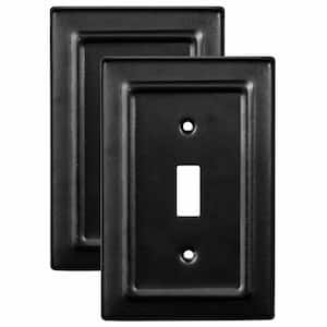 Architectural 1-Gang Black Switch/Toggle Metal Wall Plate (2-Pack)