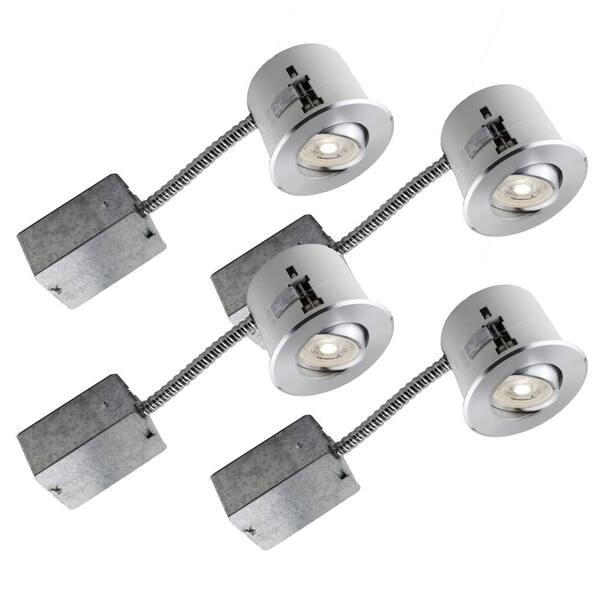 BAZZ 3-in. Aluminum Recessed LED Lighting Kit with GU10 Bulb Included (4-Pack)
