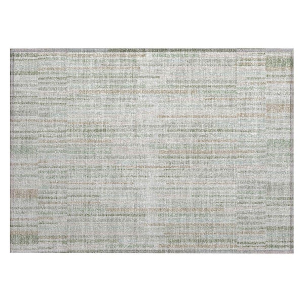 Chantille Machine Washable Indoor/Outdoor Abstract ACN2102 Sage 1 ft. 8 in. x 2 ft. 6 in. Accent Rug
