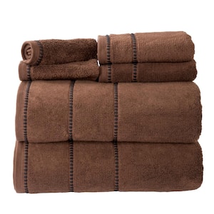 6-Piece Chocolate Luxury Quick Dry 100% Cotton Bath Towel Set