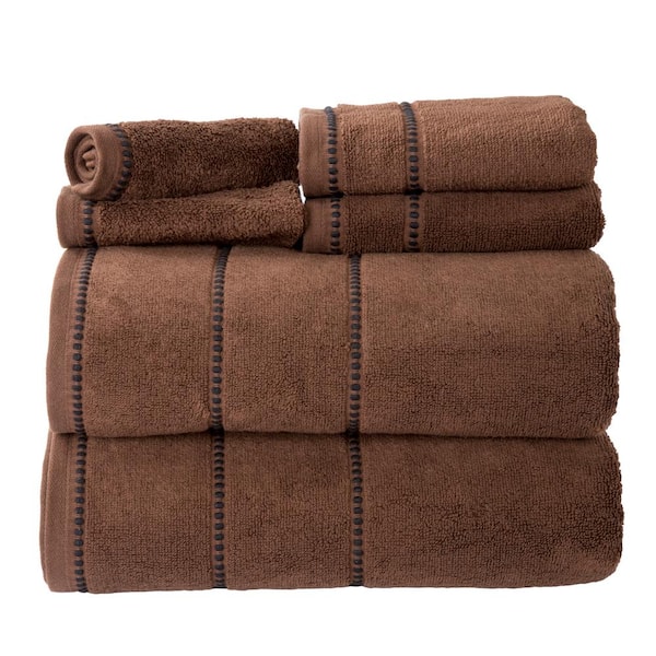 Lavish Home 6-Piece 100% Cotton Complete Bath Towels Set, Navy