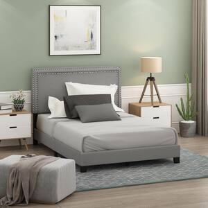 Laval Glacier Full Double Row Nail Head Bed Frame