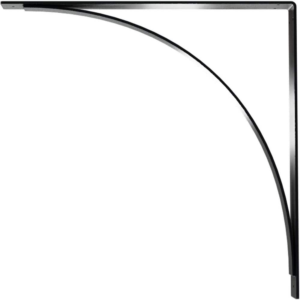 Powder Coated Black Steel Bracket for Shelves and Countertops