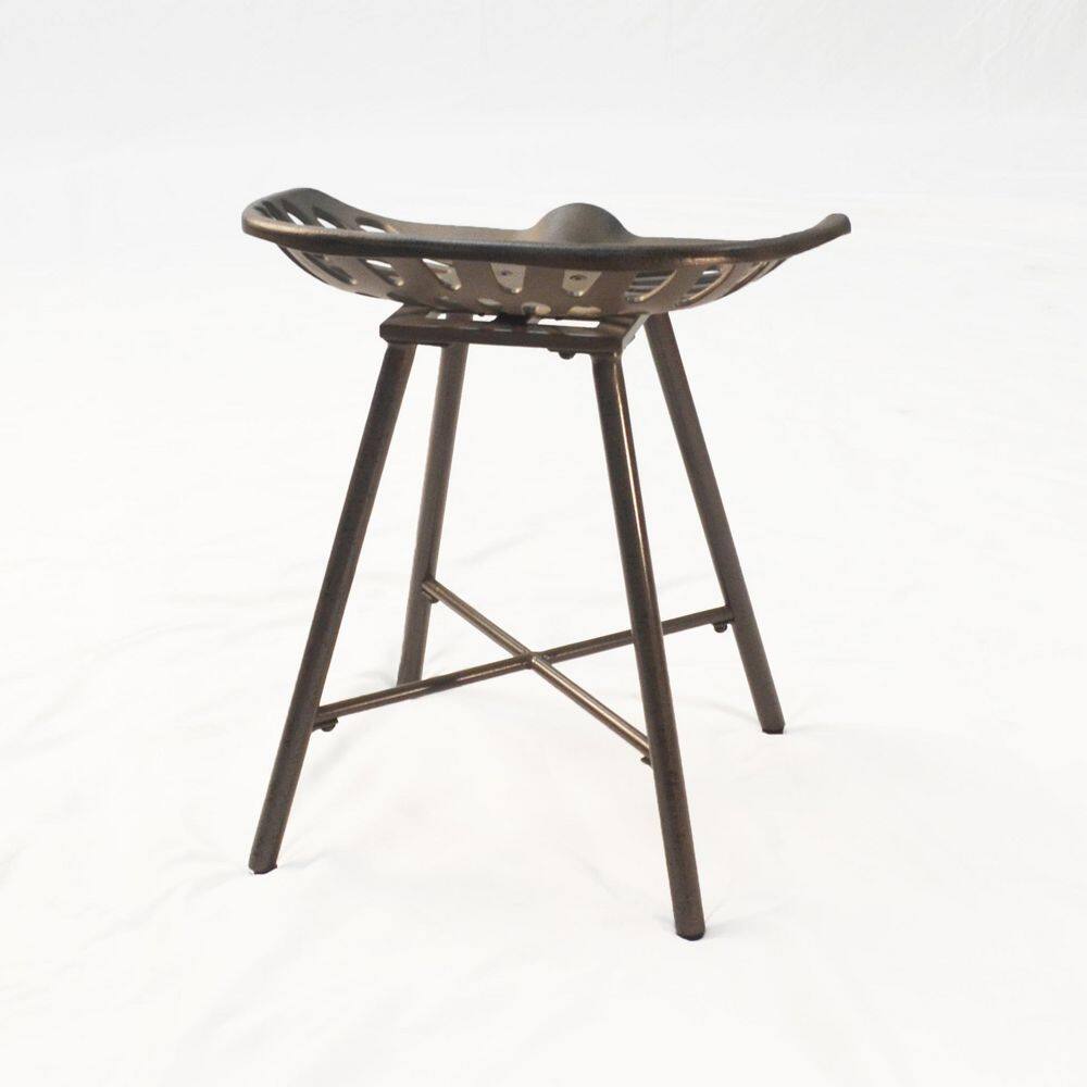 Vintage Industrial Gray Cast Iron Tractor Seat Bench