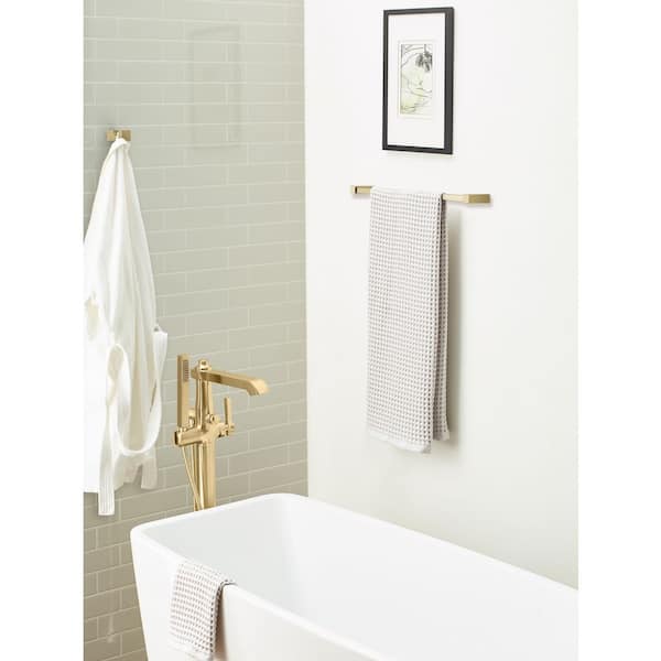 Monument Knob Single Robe Hook in Golden Champagne
