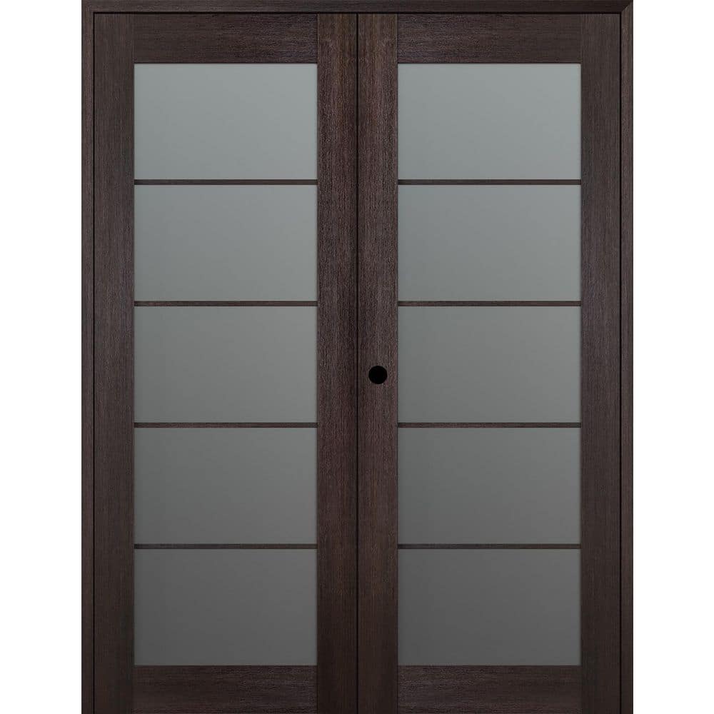 Avon 5 Lite N 56 in. x 80 in. Right Active 5-Lite Frosted Glass Veralinga Oak Wood Composite Double Prehung French Door price history on PriceWatchPro
