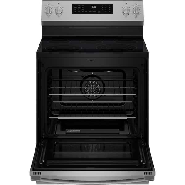Profile 30 in. 5 Burner Smart Free-Standing Electric Convection Range with No Preheat Air Fry and EasyWash Oven Tray