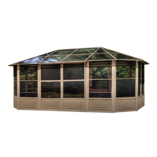 Gazebo Penguin Florence Solarium 12 Ft X 18 In Sand 41218 The Home Depot Gazebo Penguin Florence Solarium 12 Ft, Patio Enclosure Kits Home Depot