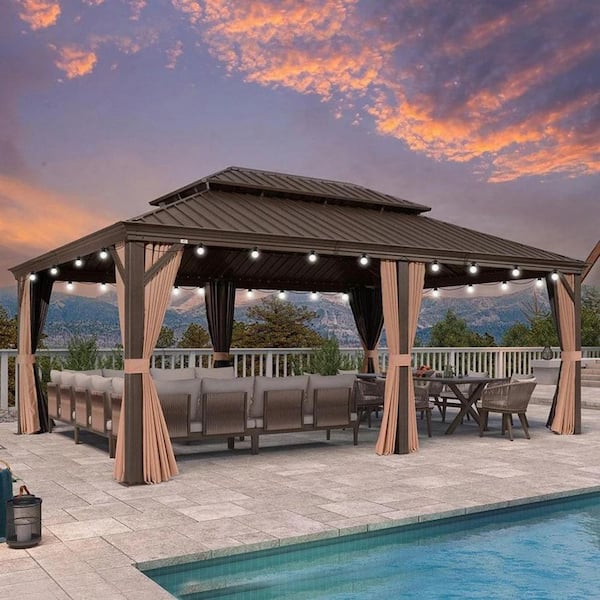 PURPLE LEAF 12ft.x24ft. Bronze Luxury Aluminum Frame Hardtop