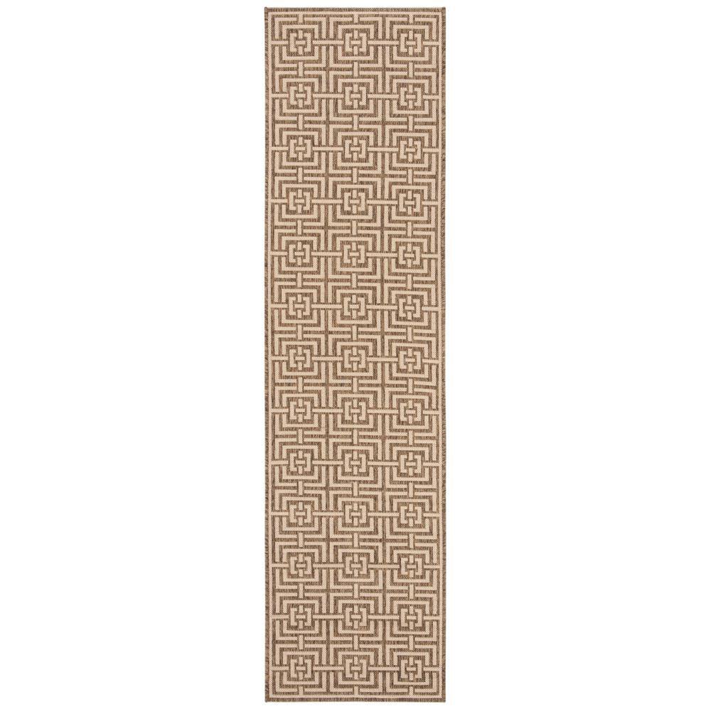 Beige and Cream Synthetic Non-Slip Area Rug 2' 2" x 6'