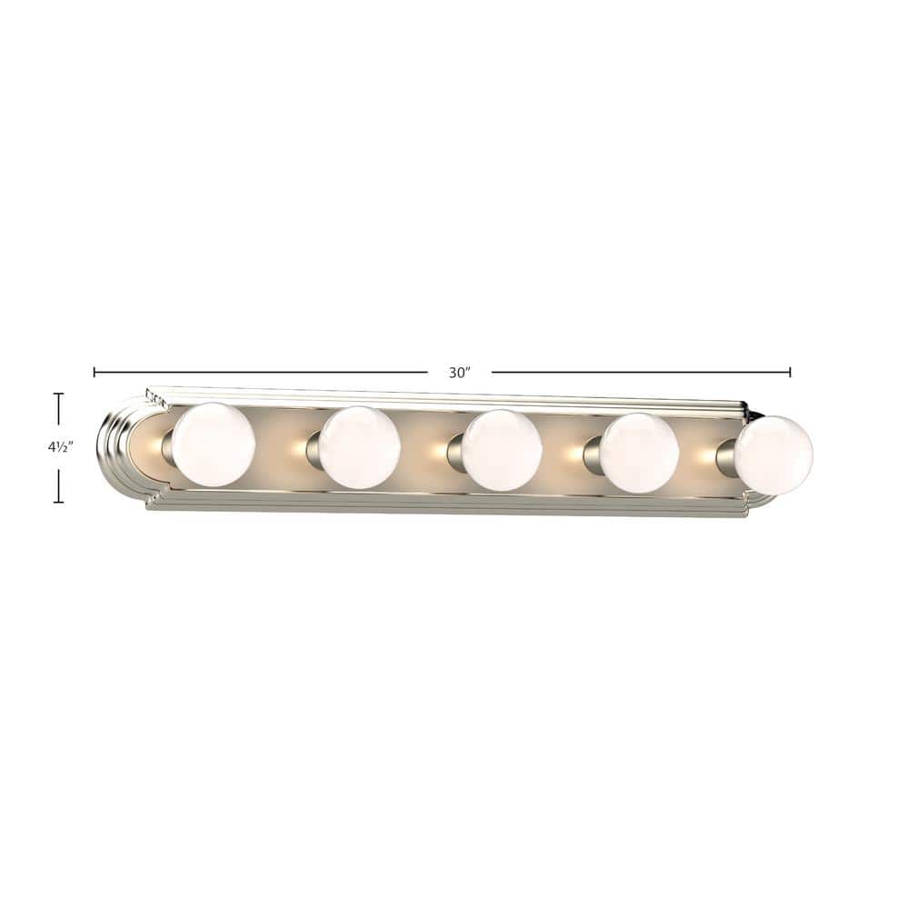 Sleek 30'' Brushed Nickel 5-Light Bath Bar
