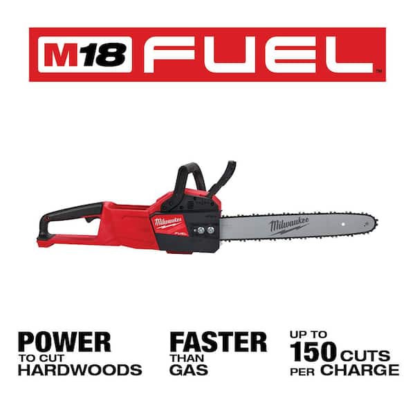 Milwaukee - M18 FUEL 16 in. 18V Brushless Electric Battery Chainsaw (Tool-Only) with Extra 16 in. Chain & Clear Safety Glasses