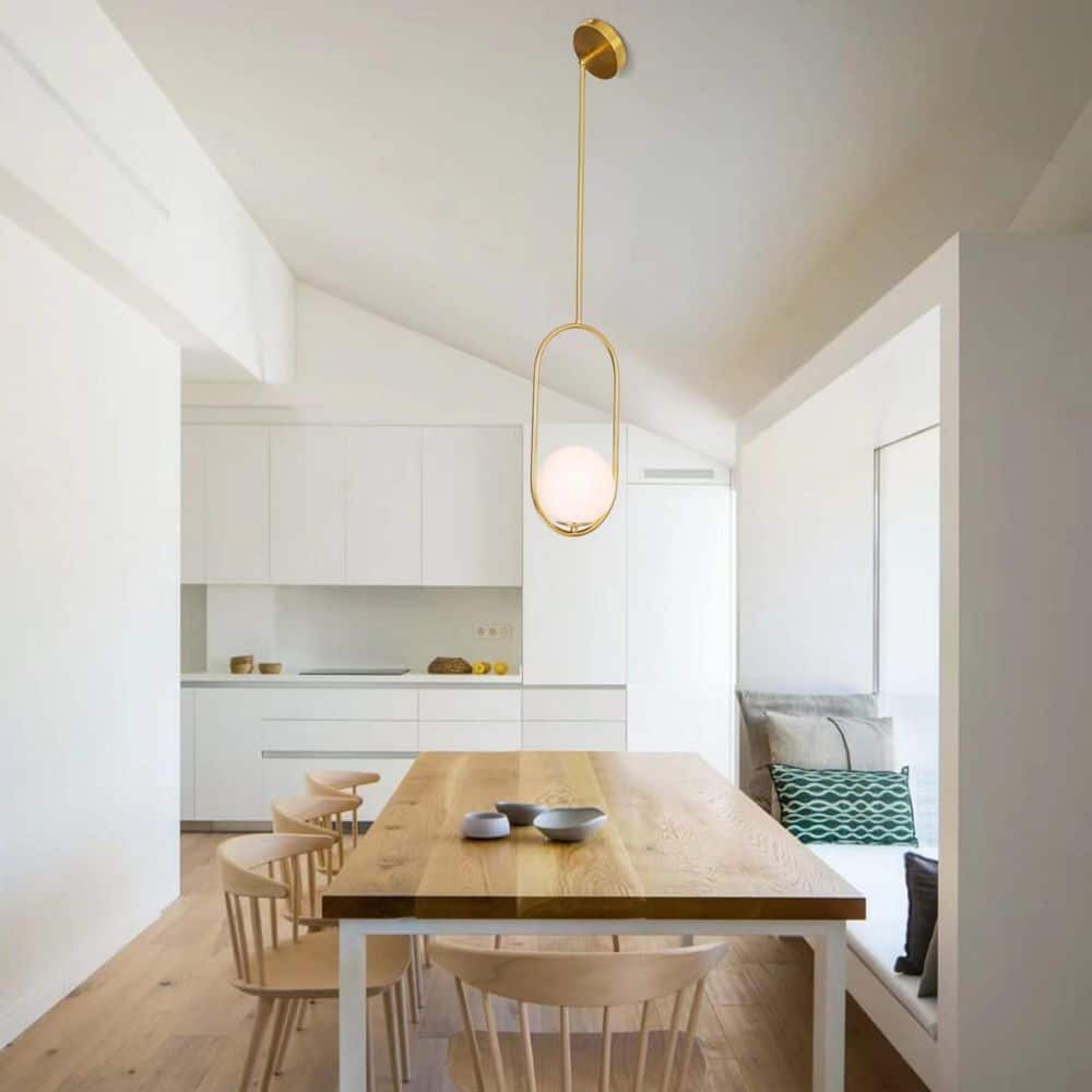 1-Light Gold Globe Pendant Light Fixture with Adjustable Height for Kitchen Island Dining Room (Bulb Not Included) price history on PriceWatchPro