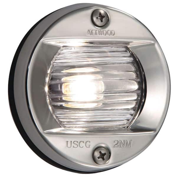 Attwood Plug-In Stainless-Steel Round Incandescent Transom Navigation Light