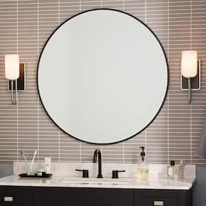 Solia 13.5 in. 1-Light Brushed Nickel with Black Bathroom Wall Sconce Light with Opal Glass Shade