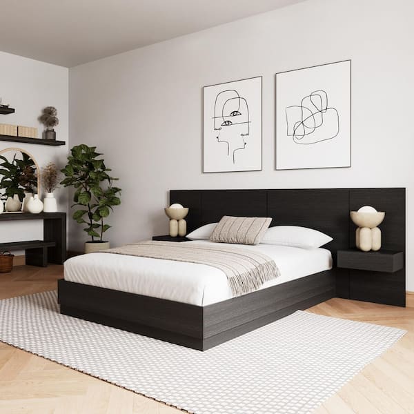 Milano 4-Piece Black Composite King Size Bedroom Set