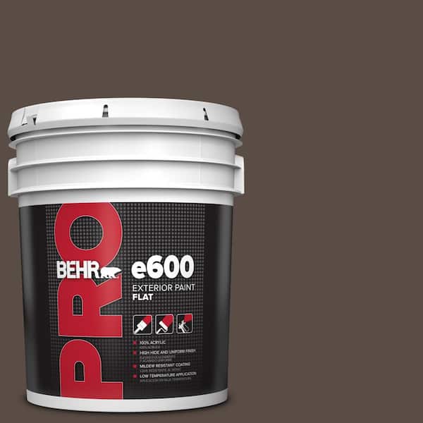 5 gal. #PPU5-19 Dark Truffle Flat Exterior Paint