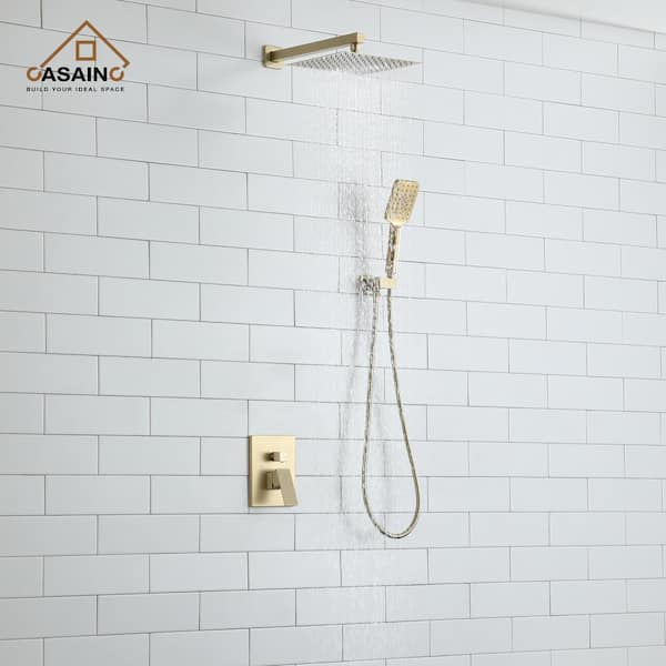 CASAINC 1-Handle 3-Spray Pattern 12 in. Wall Mount Shower