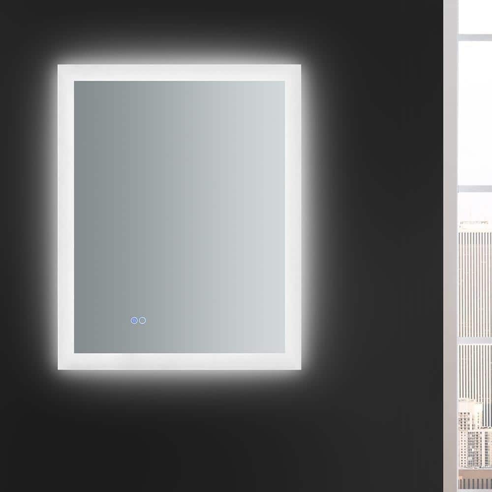 Sleek Halo 24"x30" Frameless LED Bathroom Vanity Mirror with Defogger
